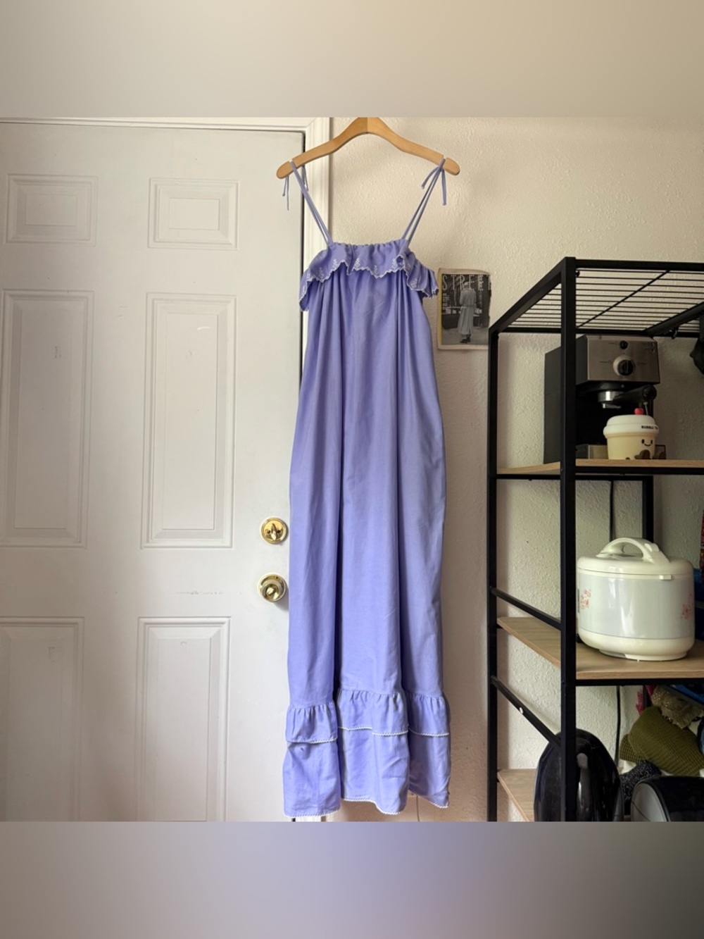 GIVENCHY vintage lilac lavender sleep pajama maxi cotton night gown dress‎